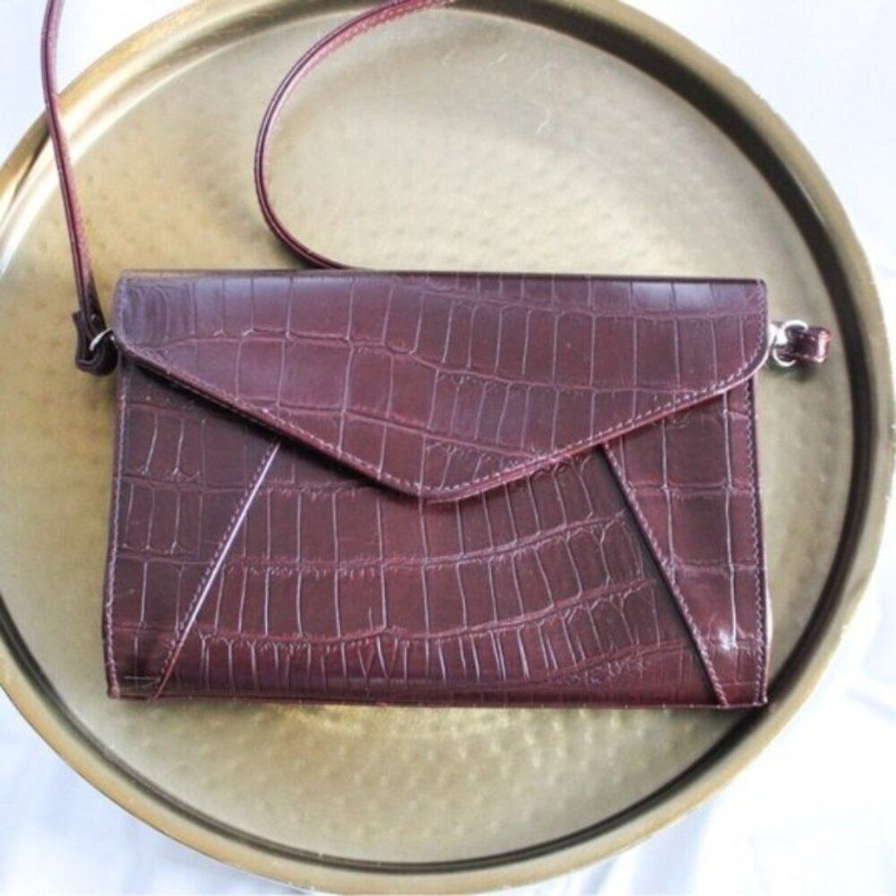 Vintage Bueno Brown Leather Crossbody Bag with Removable Strap Chocolate Brown